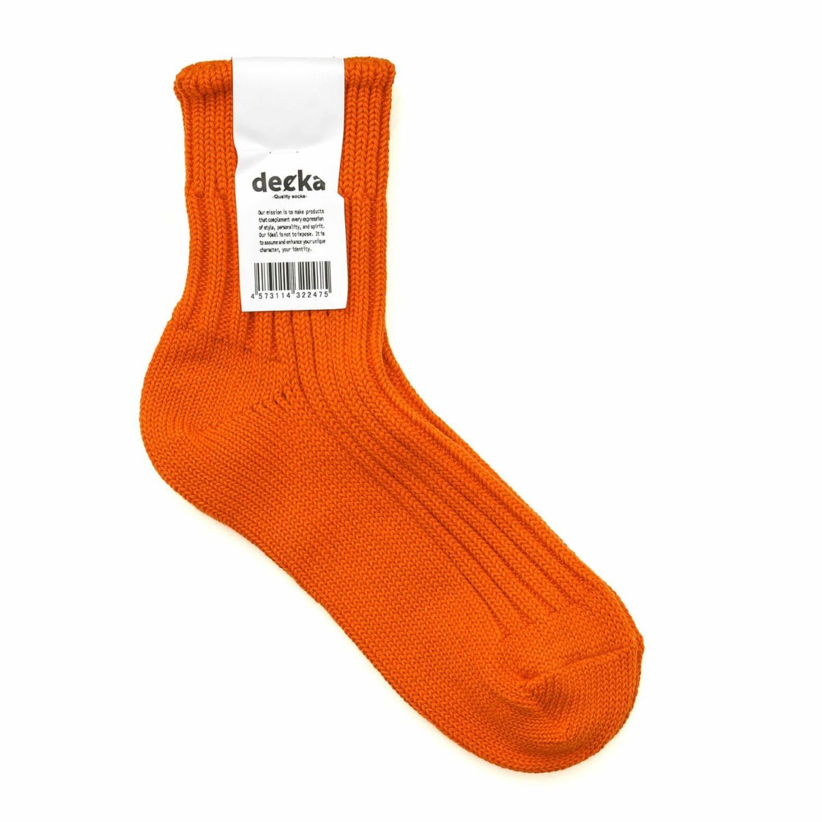 decka Quality socks ローゲージリブソックス（ショート）/ オレンジの画像